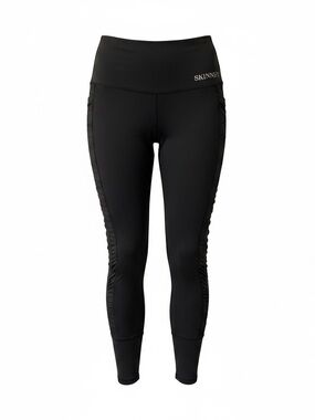 Skinnyfy Resistance Band Black High-Waist Ruched-Side Leggings XL